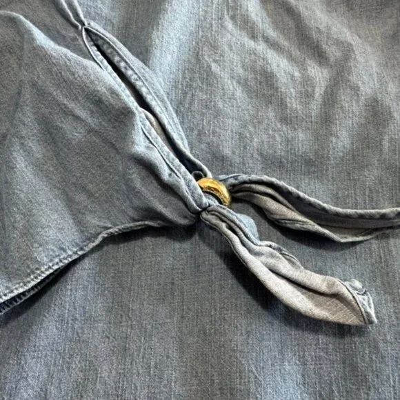 MICHAEL Michael Kors Tie Sleeve Split Neck Blouse Size Small - Picture 6 of 9